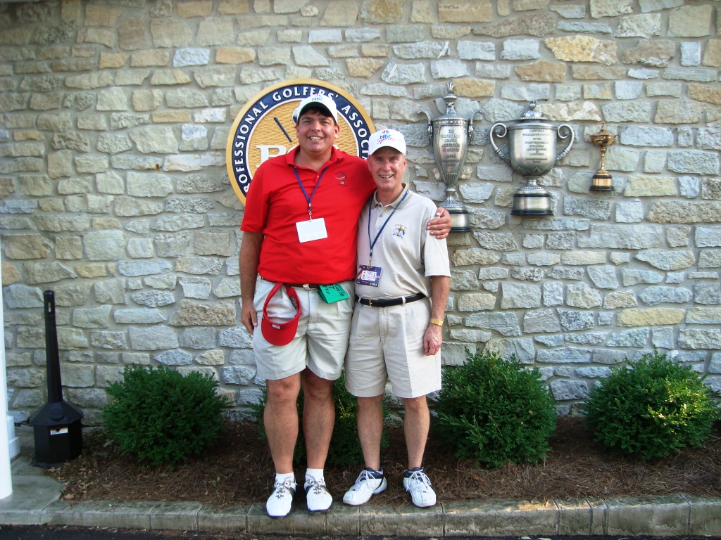 2008 Ryder Cup Valhalla 20.36 Andy w Sir Walter PGA trophies