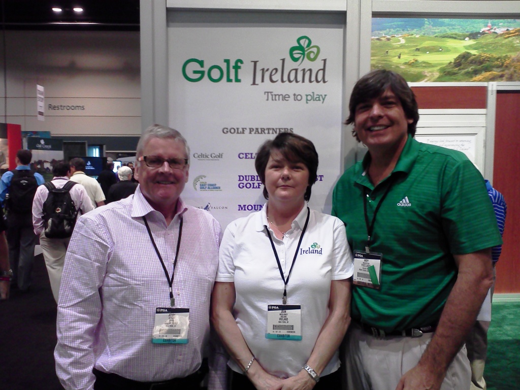 _Andy Reistetter w Jean McCluskey & Jerry Quinlan PGA Show 1-27-12 Golf Ireland Time to Play - Copy