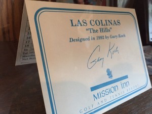 Autographed scorecard from the original opening of Las Colinas in 1992.