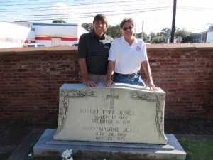 Visiting Bobby Jones grave with Dennis before heading out to Eastlake and AAC.