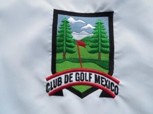 The logo 8th hole on the flags at the GC of Mexico.
