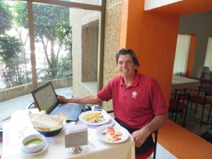 Working breakfast... networking my way to Rio!