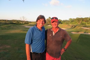 With Jimmy Mikkelson on the 4th hole of The Black Pearl.