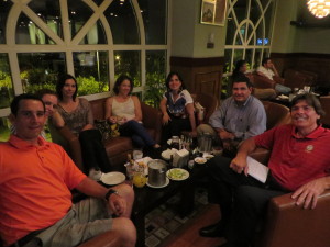 At Club Terraz with Javier and Gabriela and my new friends in Managua.
