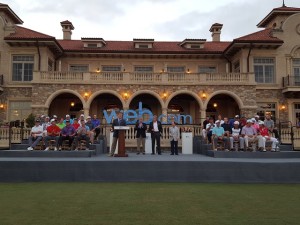 The 2015 Web.com Graduating Class being celebrated on the back lawn of the TPC Clubhouse.