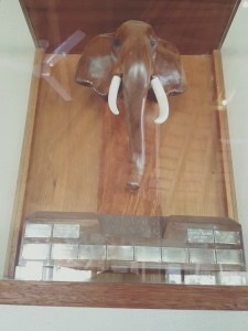 Trophy in the clubhouse at Hans Merensky in Phalaborwa, South Africa with Fulton Allem's name on it for 1986, 1987, 1988!